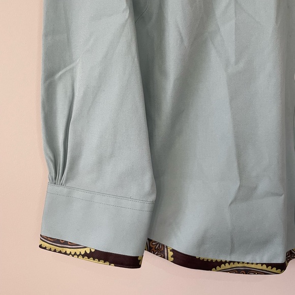 Brooks Brothers NWT fitted paisley trip button down dress shirt size 12 - Picture 3 of 9